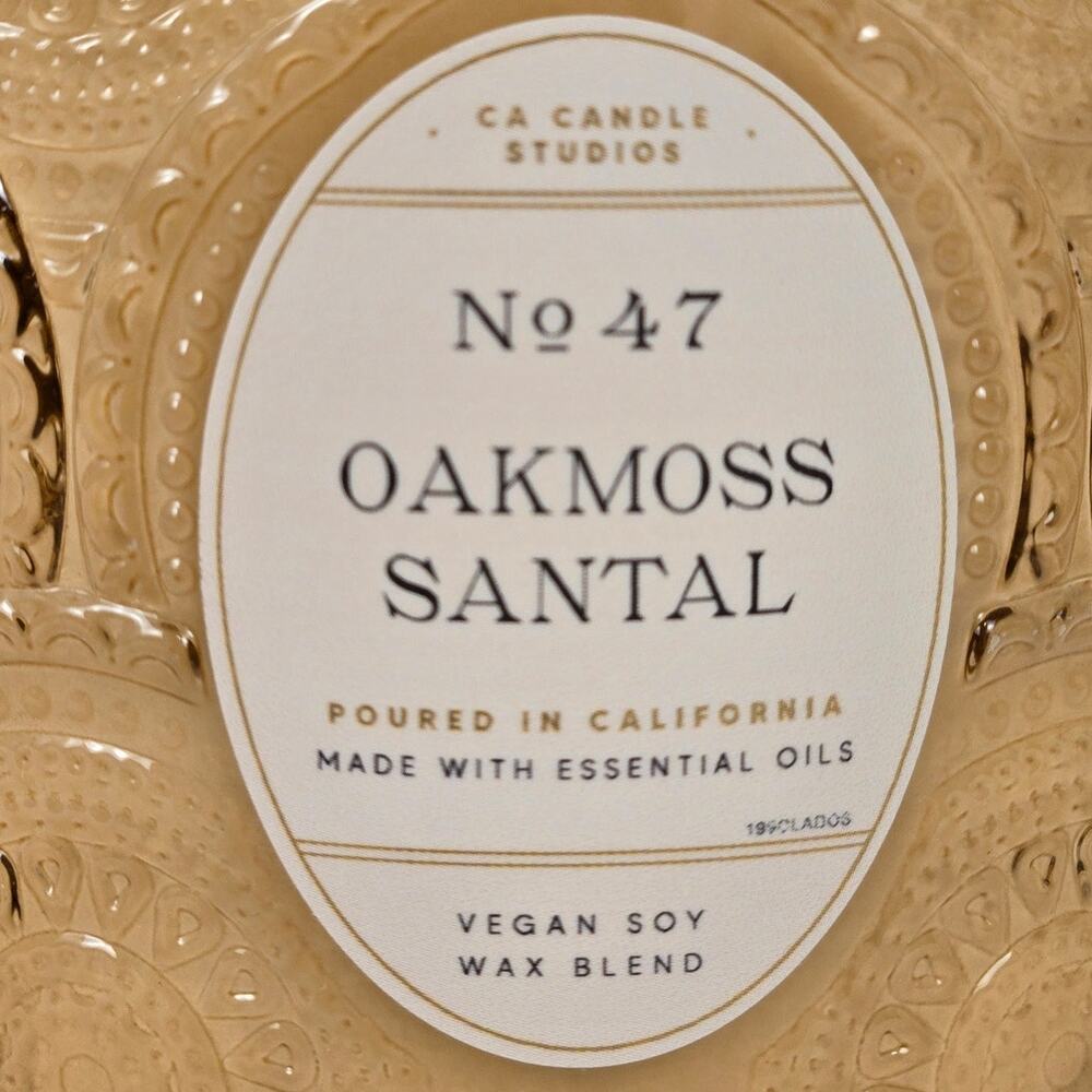Leoben Candle Co Oakmoss Santal 18oz 1 Wick Glass Jar Soy Wax Candle w/Lid NWT - Picture 2 of 5